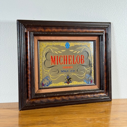#1243 【1980年代】ビンテージ MICHELOB（ミケロブ） パブミラー / ウォールデコ インテリア アメリカ