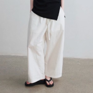 Wide Leg Pants with Elastic Waist T0560