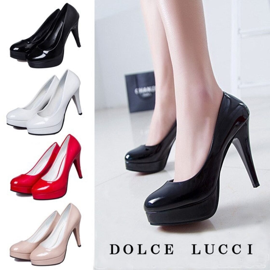 DOLCE LUCCI 【安定して歩きやすい】厚底 パンプス 美脚 ハイヒール 