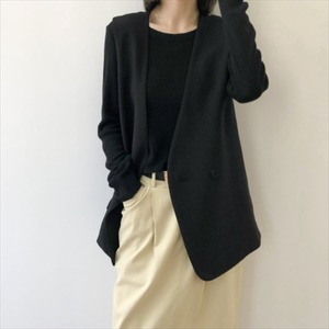 【送料無料】 ジャケット シンプルデザイン カジュアル系 Vネック 大人可愛い 無地 ノースリーブ 春 お出かけ 30代 40代 レディースファッション 可愛い 女子会 デイリーユース お茶会 お呼ばれ ブルー ブラック ホワイト