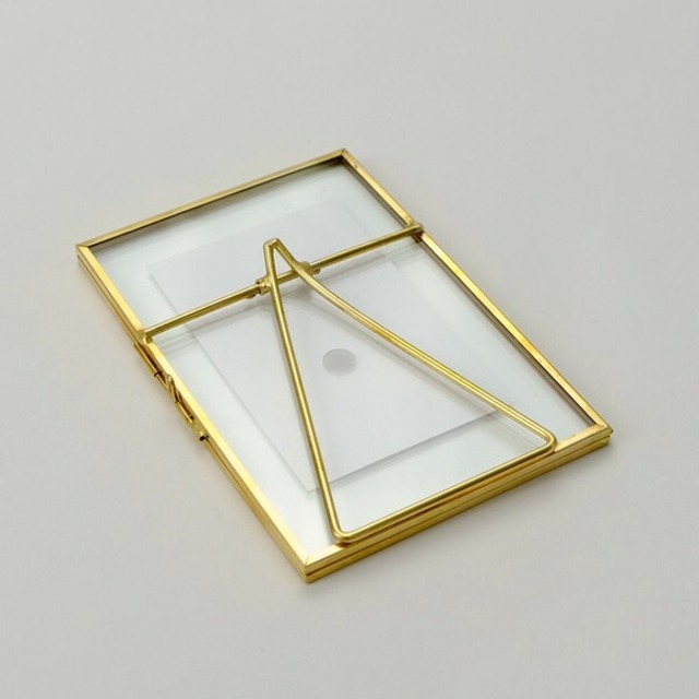 ブラス フォトフレームタロン（Sサイズ）／真鍮　ガラス　写真立て