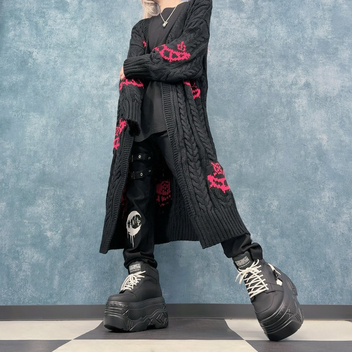 超ロング編み込みニットカーディガン【RED SMILE】 | NIER CLOTHING