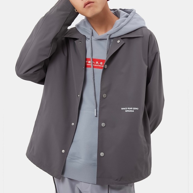 SALE 送料無料 【HIPANDA ハイパンダ】メンズ ブルゾン MEN'S PULP FICTION BACK PRINT BLOUSON / GRAY・BLACK