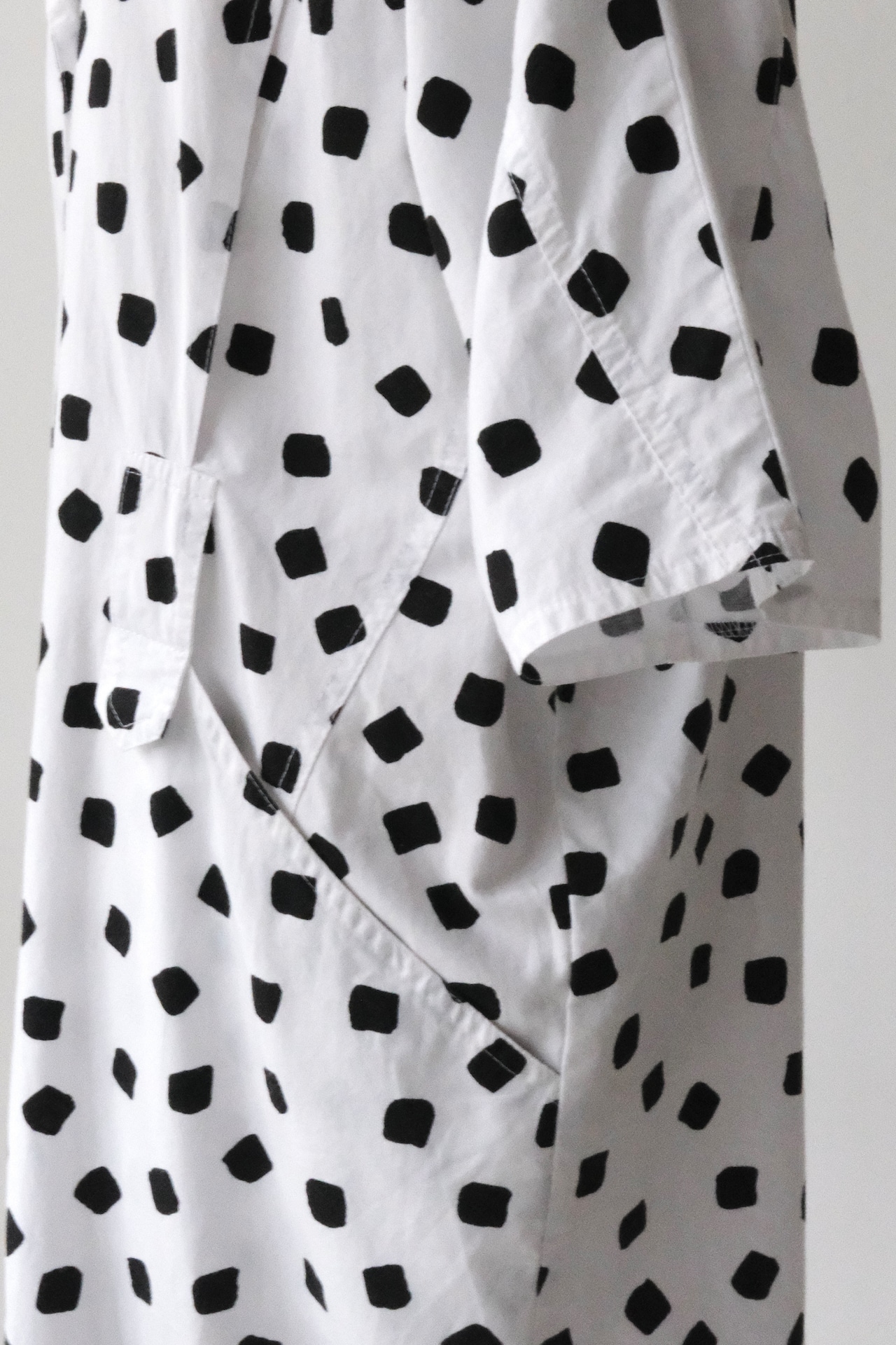 80's mood square dot shirt dress