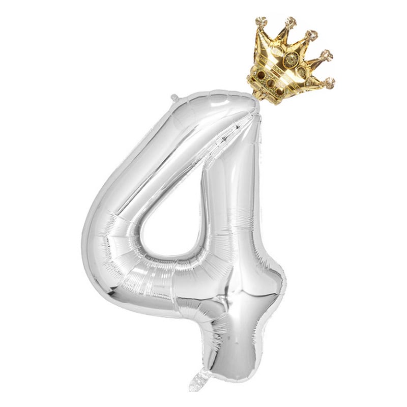王冠と数字のセット 誕生日の飾り付け 数字 ナンバーバルーン 特大