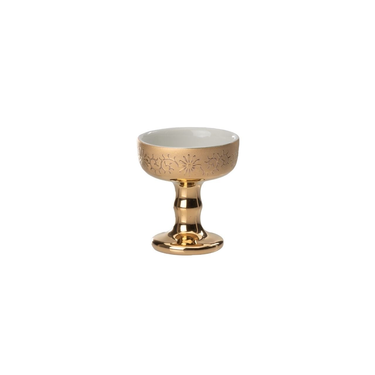 日本製】金唐草仏具 中仏器（仏飯器・中）美濃焼 山源謹製 700-015