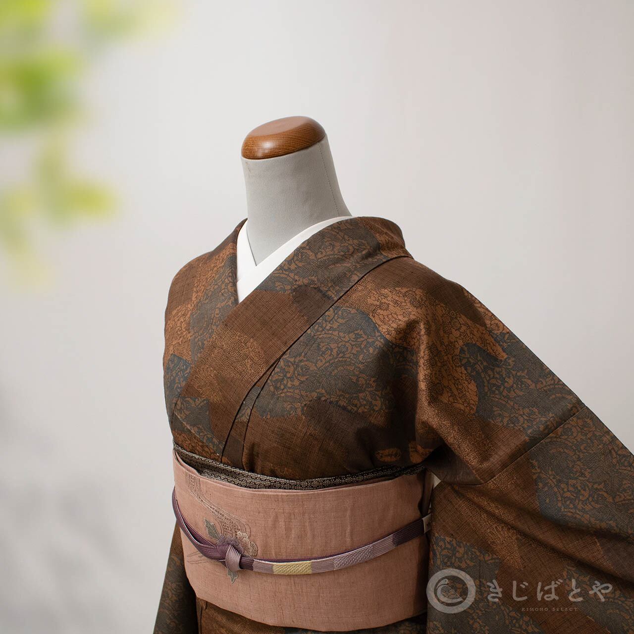 正絹紬 型染めの総柄小紋 袷 | きじばとや