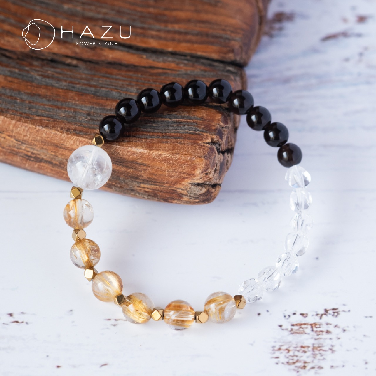 強い輝きの高ランクルチル＆モリオン［ゴールドルチルクォーツ／モリオン／水晶／エンジェルラダークォーツ／ヘマタイト］