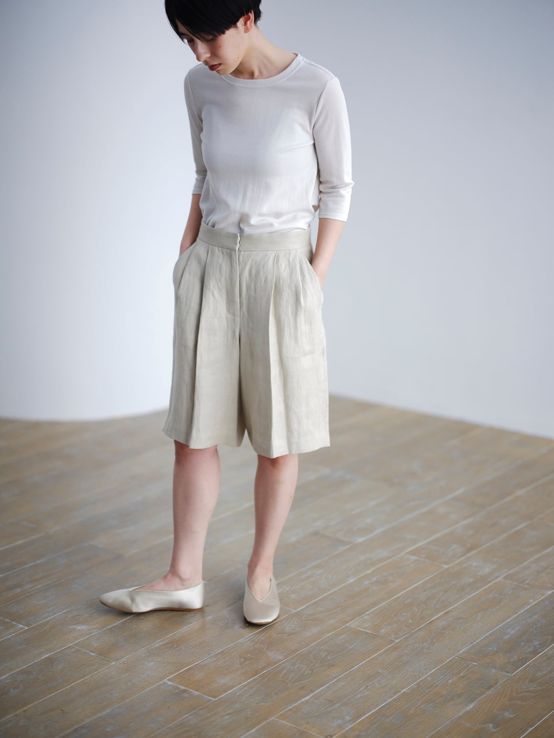 linen half pants