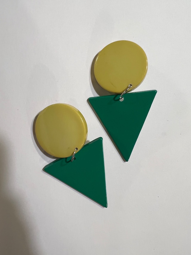 Vintage yellow × green earrings ( ヴィンテージ  イエロー × グリーン イヤリング )