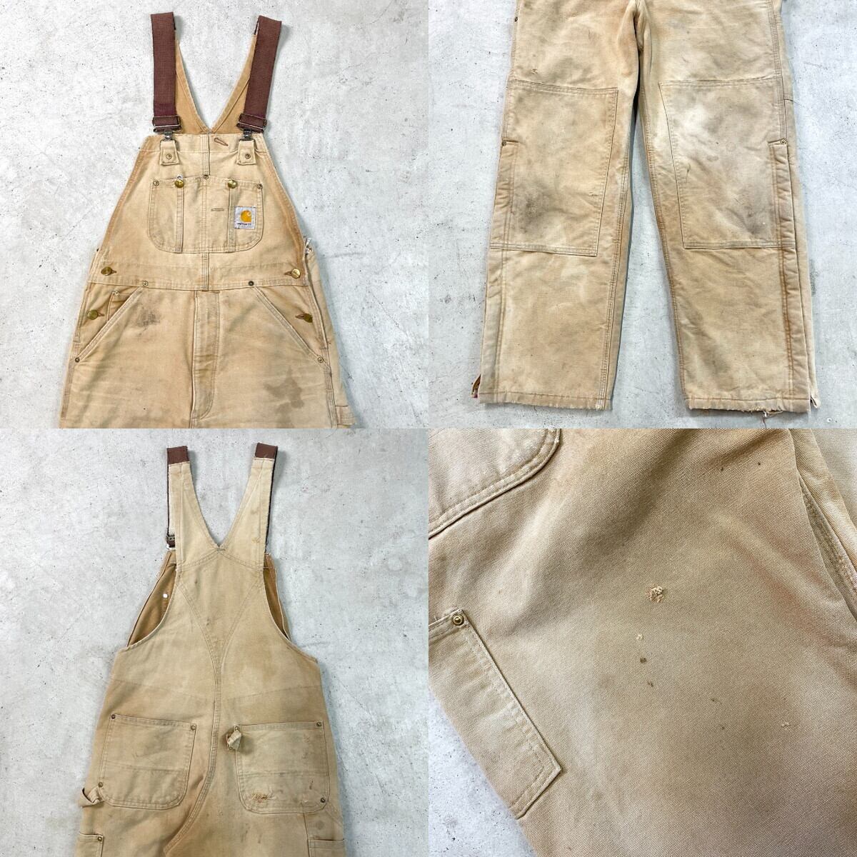 USA製 Carhartt カーハート ダック地 ダブルニー オーバーオール