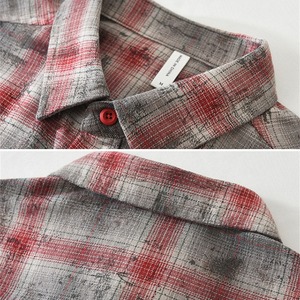 【M-3XL】Washed Check Long Sleeve Shirt / ウォッシュ チェック 長袖 シャツ