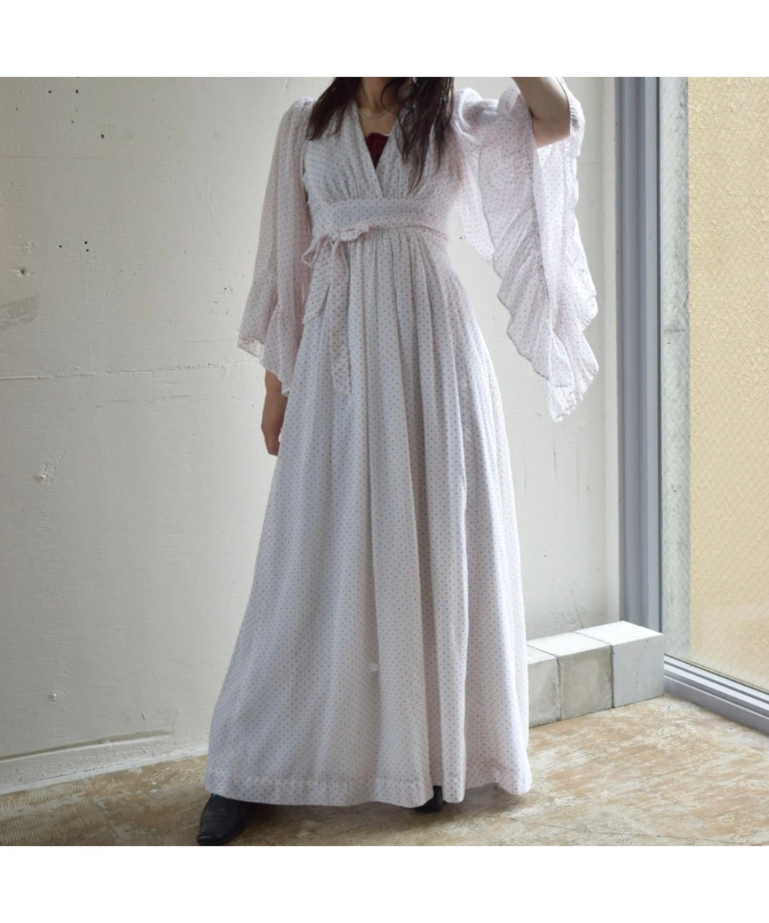 60~70s ヴィンテージワンピース シフォンワンピース ヒッピー ドレス