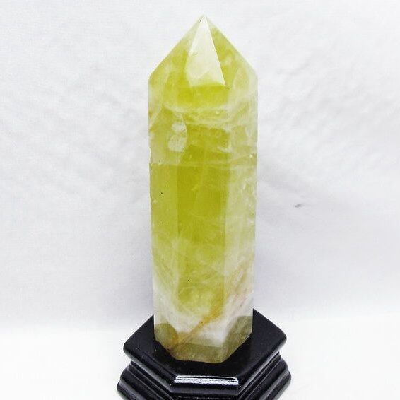 シトリン 六角柱 シトリンクォーツ ポイント 台座付属 一点物 152-4116