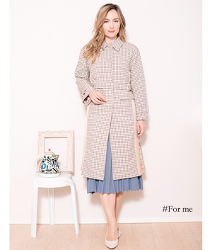 チェック柄のロングコート_g0031808046