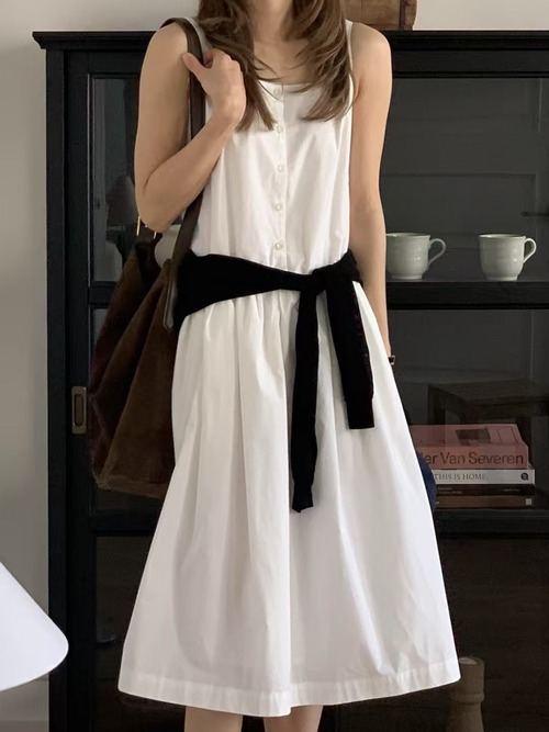 (予約) vergamot / Button long onepiece 2color