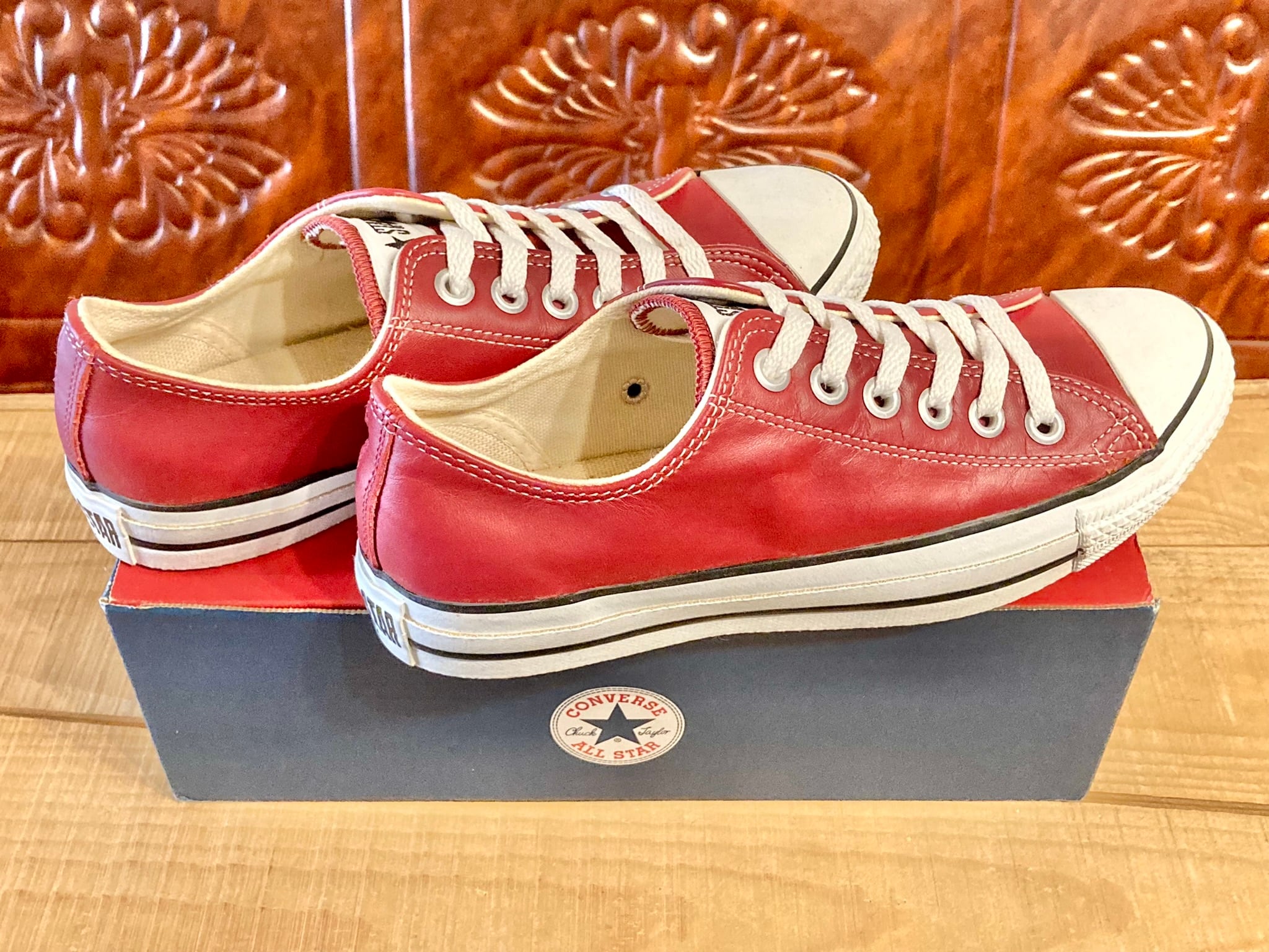 converse（コンバース） ALL STAR LEATHER （オールスター レザー）5 24cm 赤 90s USA 227 |  freestars powered by BASE