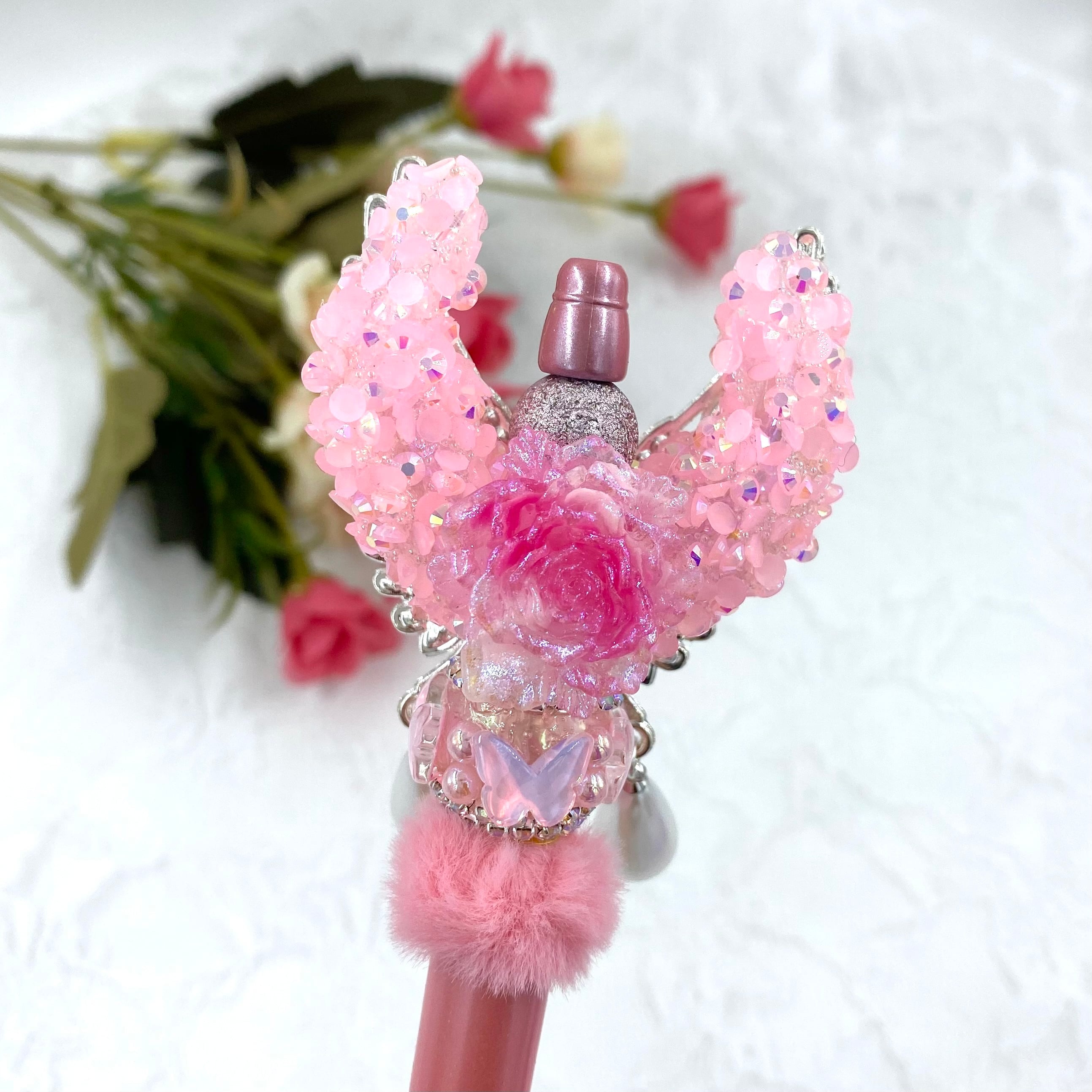 183 カスタムボールペン完成品 蓄光薔薇&シュガーゴージャスウイング