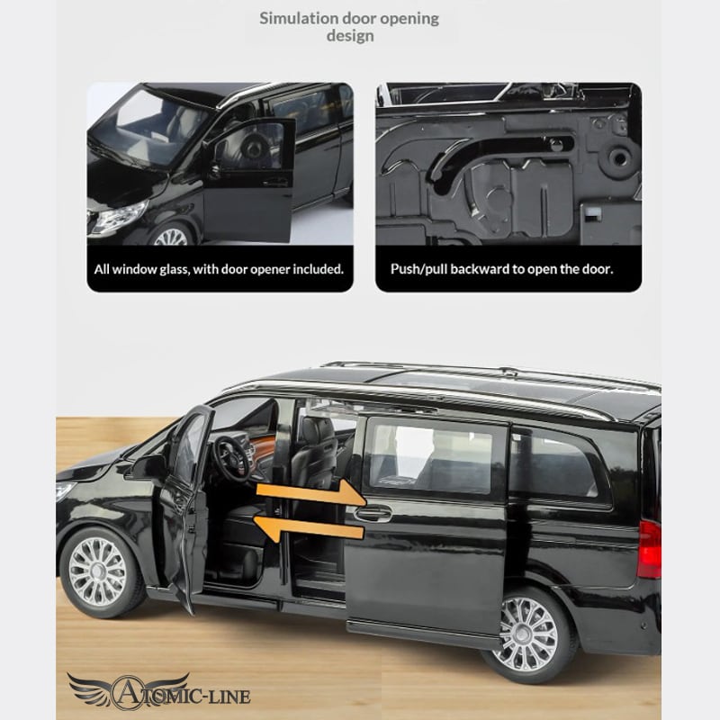 メルセデス ベンツ V-CLASS ミニカー 1/24 全2色 ライト点灯 エンジン