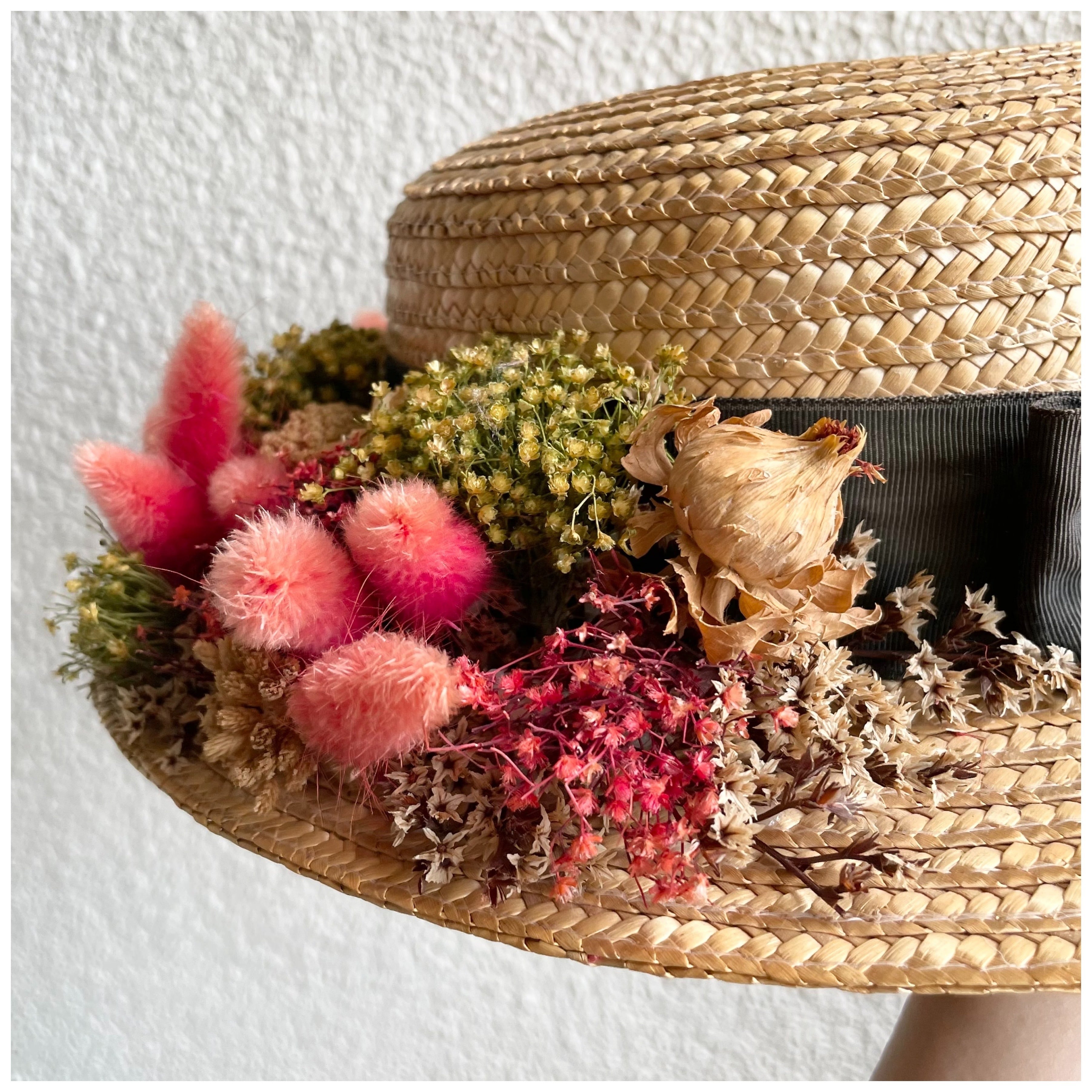 フランス買付 ヴィンテージ サマーハット ストローハット ドライ