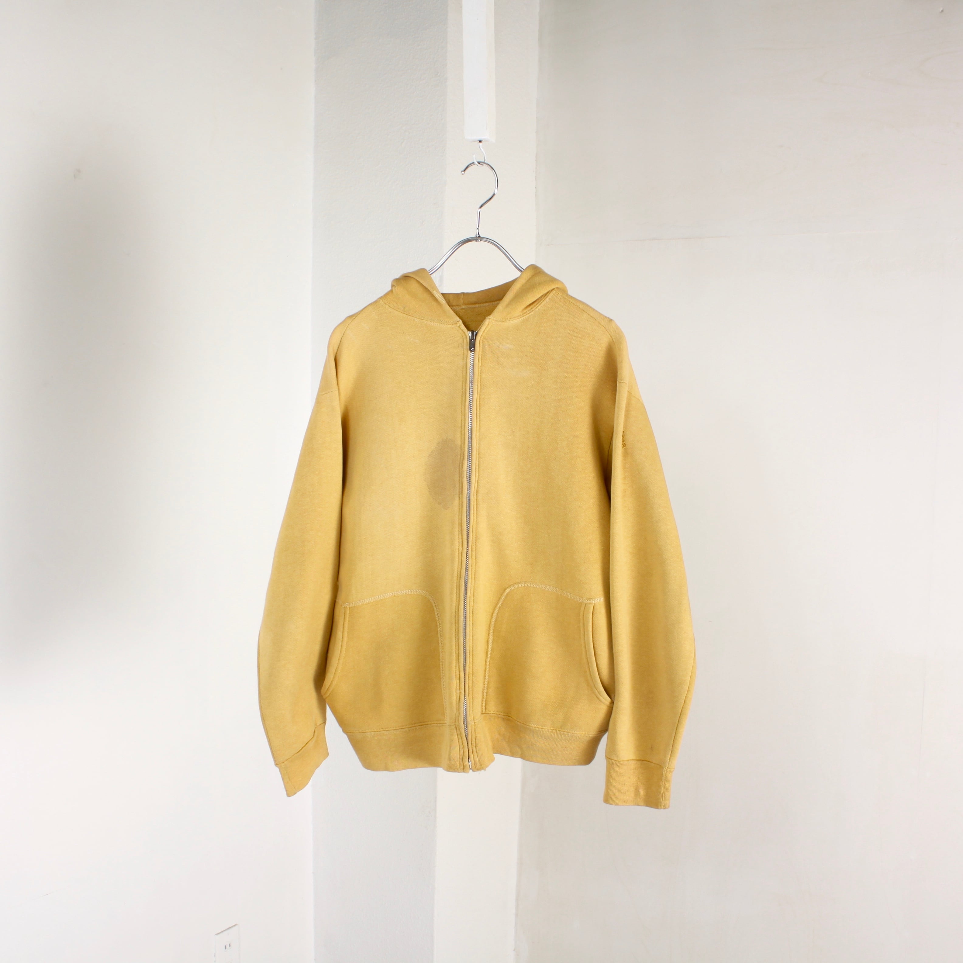 0459. 1960's zipup sweat hoodie mustard 60s 60年代 ヴィンテージ 