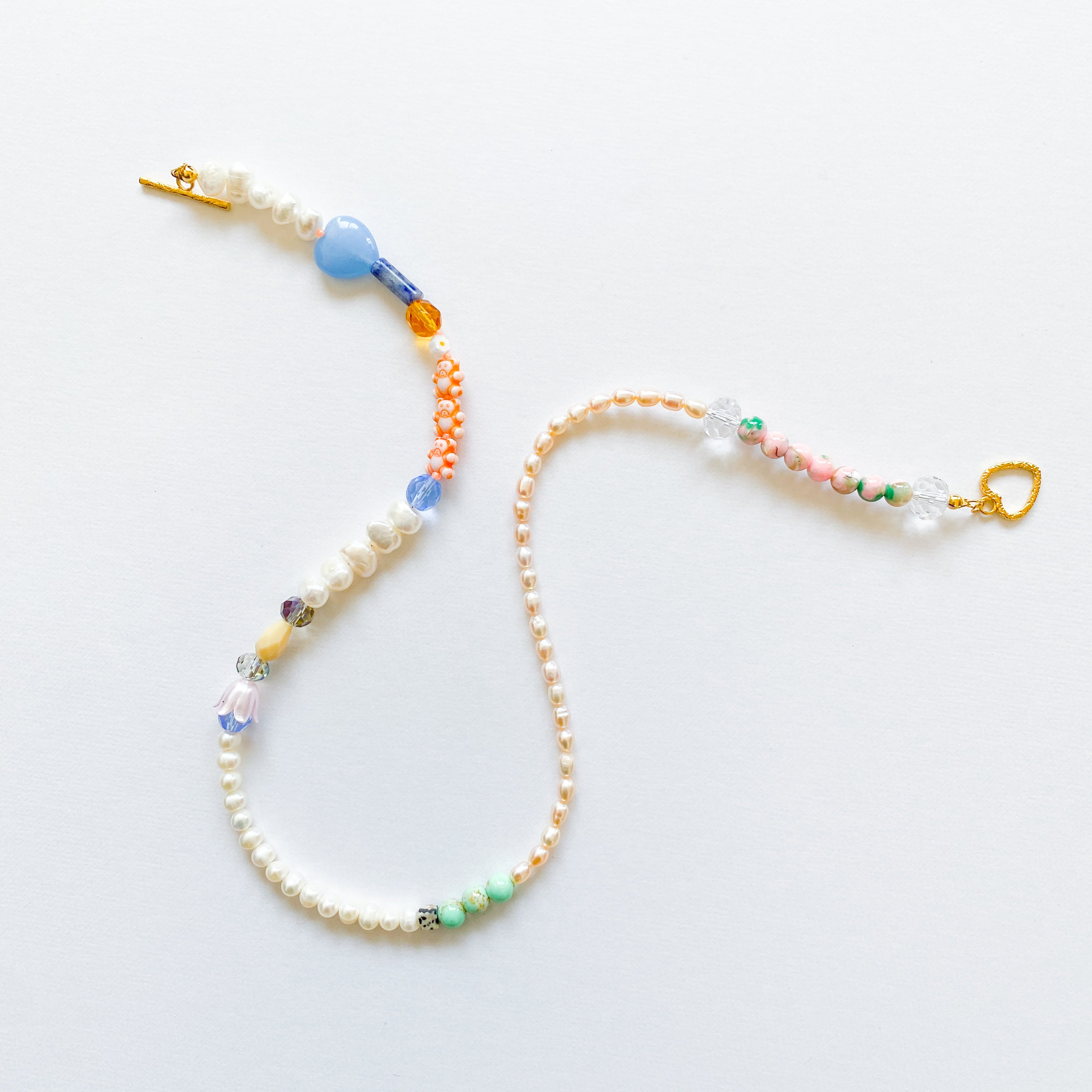 淡水パールとビーズのネックレス(たまに天然石)