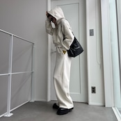 裏起毛ハーフZIPショート丈PK/エクリュ