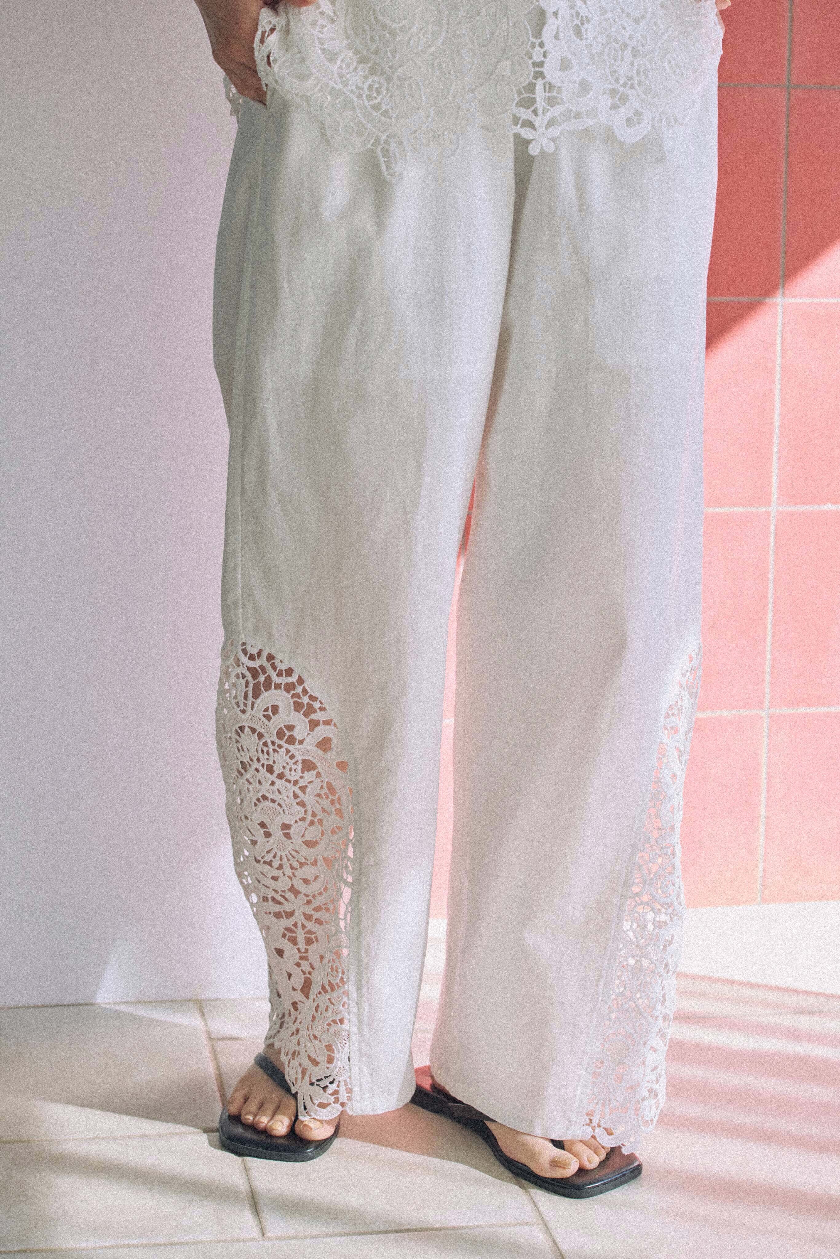 DU260503 Lace Docking Cotton Pants 【set up可】【T sizeあり】【Re
