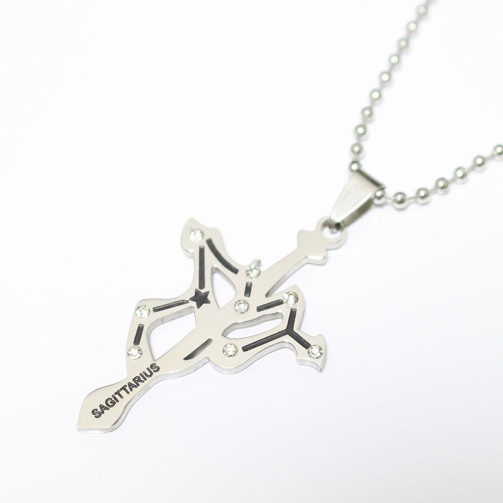 ステンレス 星座型プレートペンダント(射手座) ※チェーン付き
