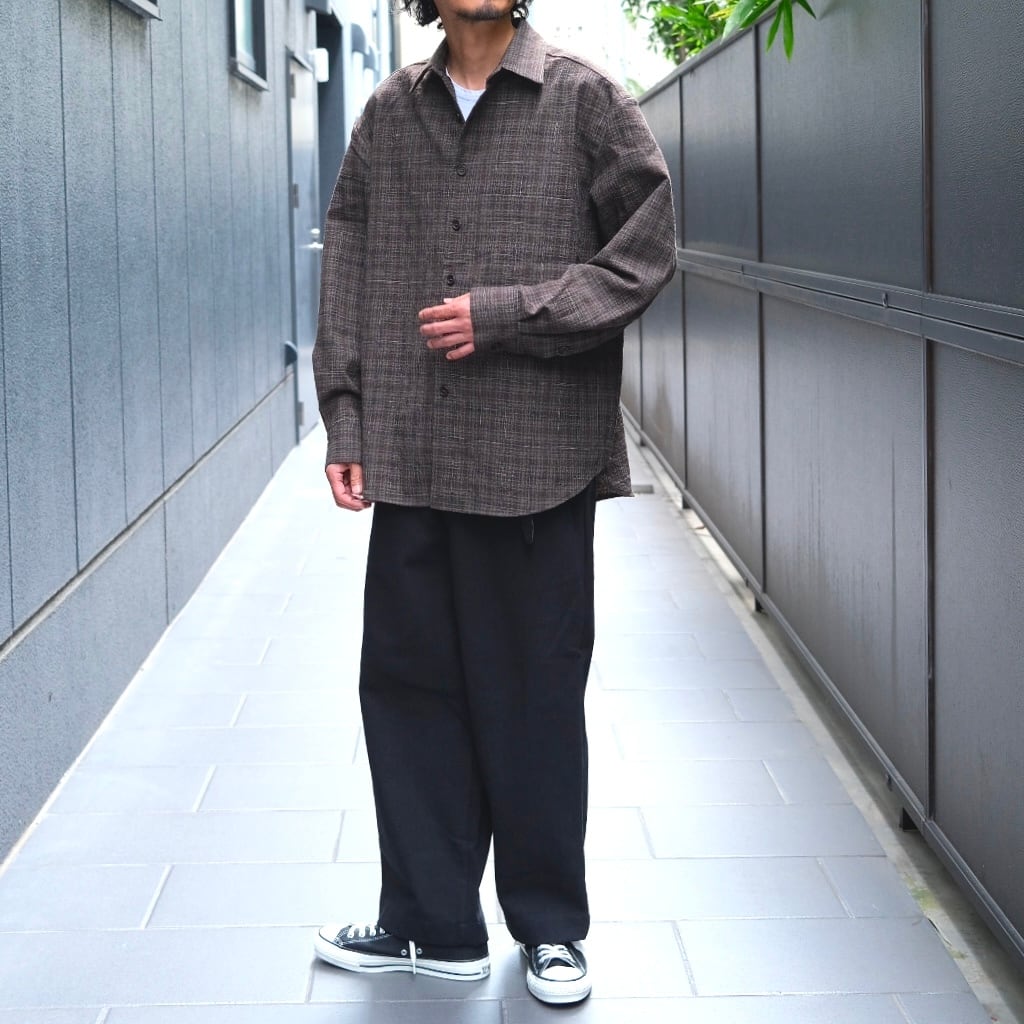 EVAN KINORI(エヴァン キノリ) / Big Shirt Two Kasuri Wool Check