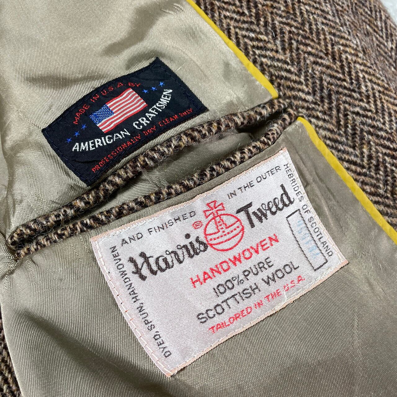 80年代 USA製 HARRIS TWEED ハリスツイード ウールテーラード