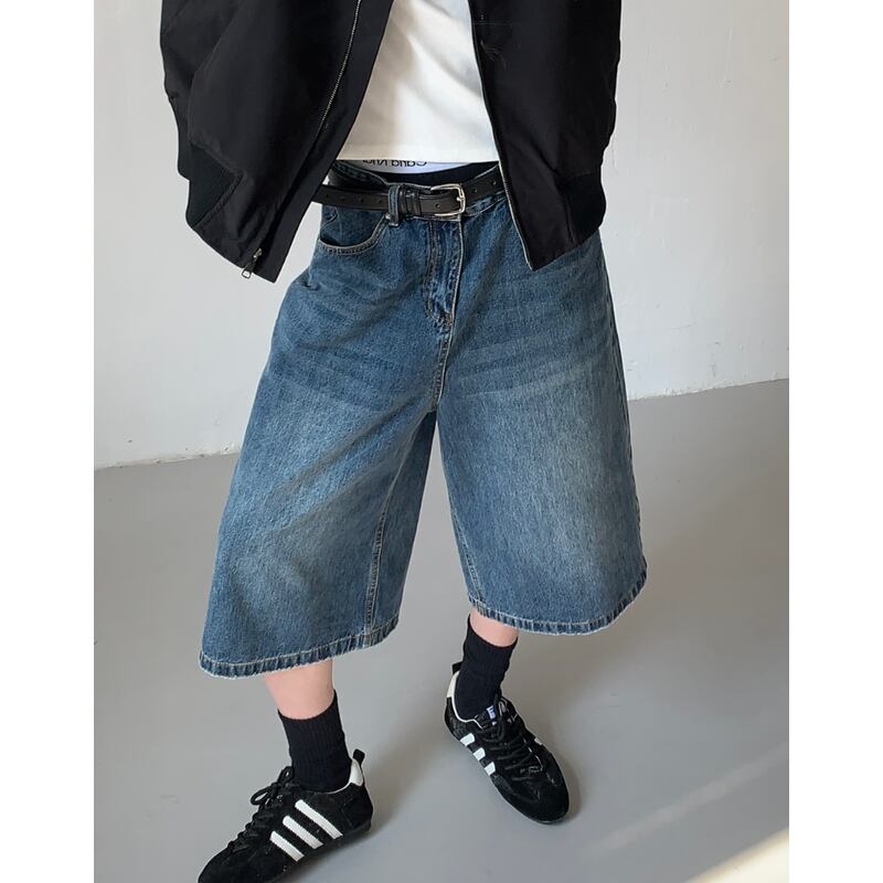 wide leg denim shorts mr0474