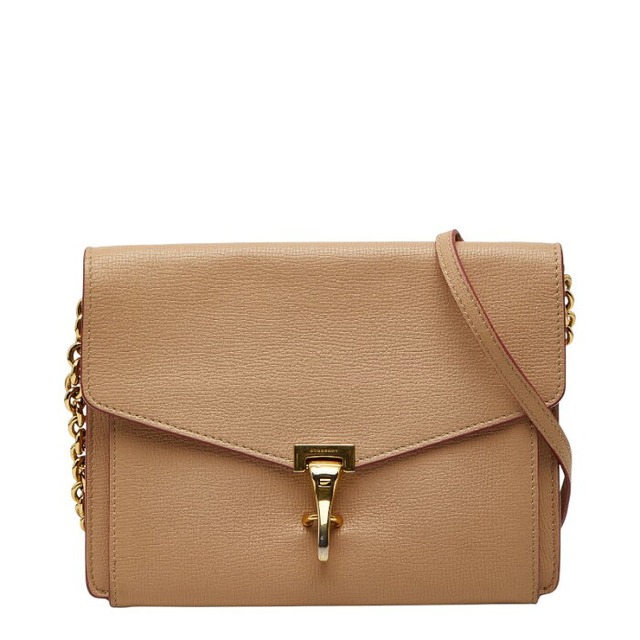 バーバリー バーバリーロンドン 斜め掛け チェーン ショルダーバッグ ベージュ レザー レディース BURBERRY 【中古】