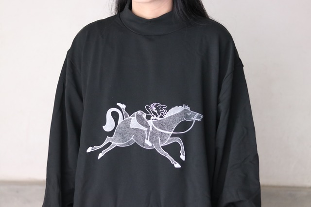 山の耳 発泡プリント モックネックL/T