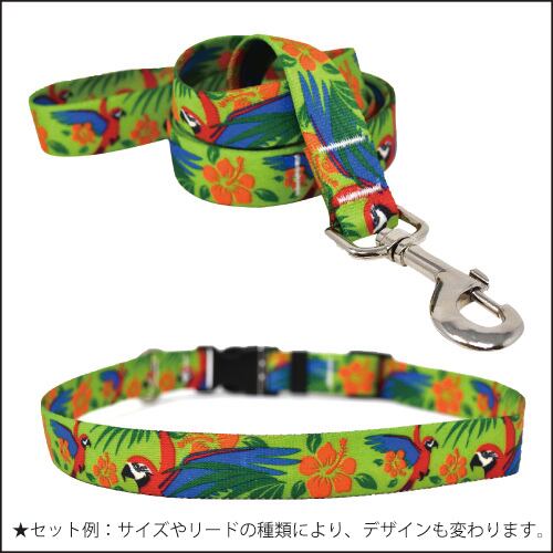 Macaw Red　首輪＋リードセット Mサイズ - Yellow Dog Design