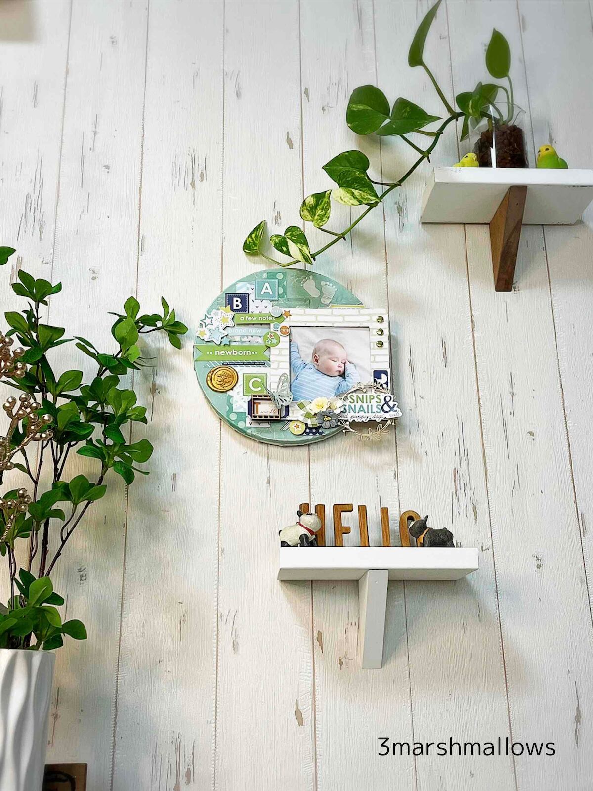 【期間限定価格】円形フォトフレーム※赤ちゃん男の子(水色ベーシック)※ユニーク好きなこだわりママさんへ 出産ギフトにも