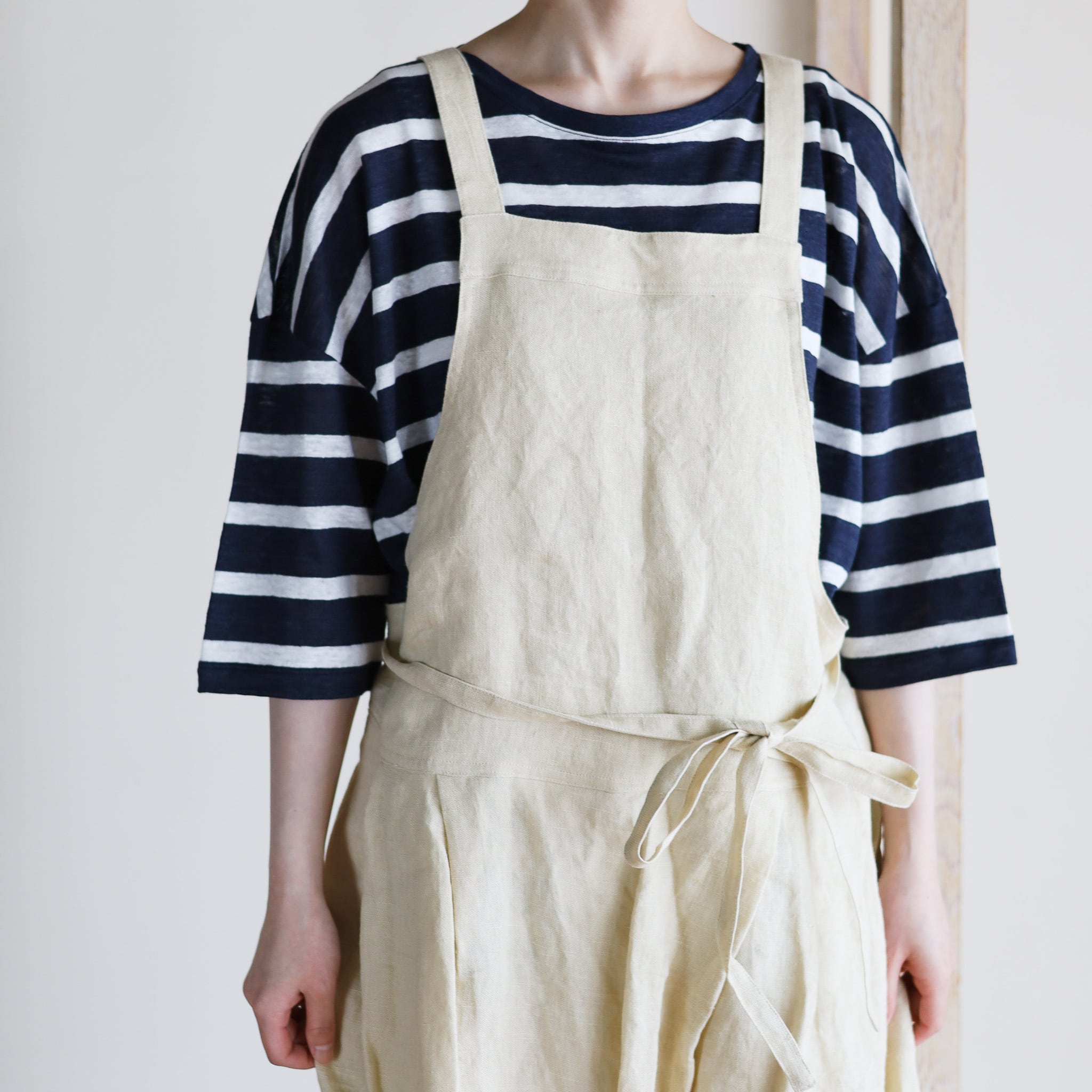 極美品 vlas blomme Vineflowerprint ハカマサロペット Vlas Blomme - Linen Hemp Canvas タックルーズサロペット - Yellow