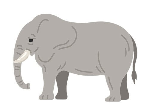 横から見たゾウのイラスト | イラストセンター有料素材販売