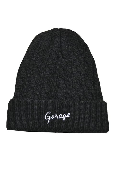 CABLE KNIT CAP Black