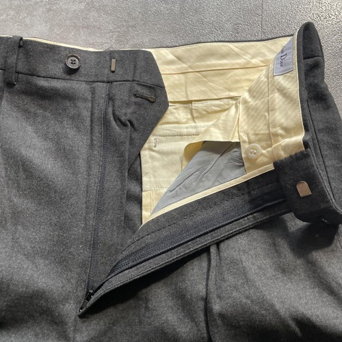 90s Dior ウールスラックス 無地 日本製 【W31】 詳細写真11