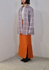 AMBERGLEAM - Hand Crochet Skirt :God of the sun|手編みクロシェ/可変スリット/裏地付き/綿100%