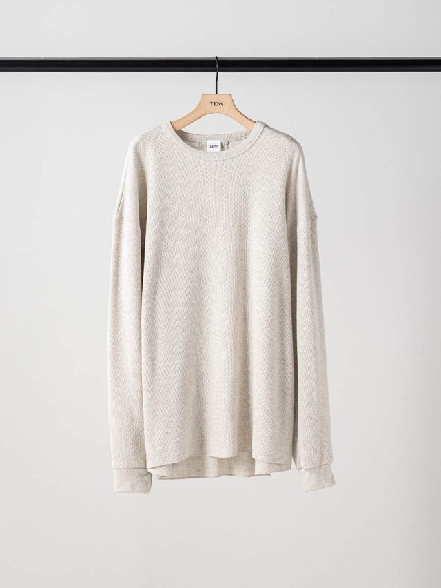 【10月上旬〜中旬入荷次第お届けのご予約】YENN/イエン THERMAL FORM LONG T （OATMEAL） Y264-81110   F