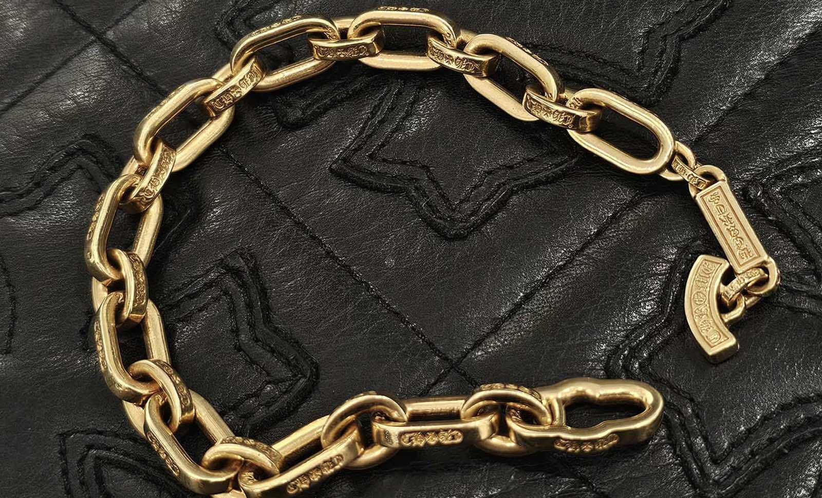 CHROME HEARTS クロムハーツ 22K ペーパー E チェーン ブレスレット