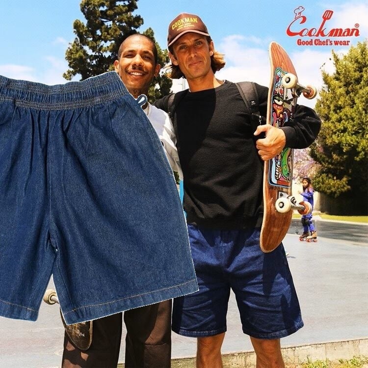 Chef pants ショート クックマン COOKMAN Chef Pants Short Denim navy