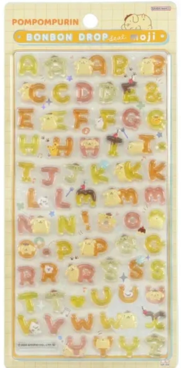 ボンボンドロップシール アルファベット ポムポムプリン | シール