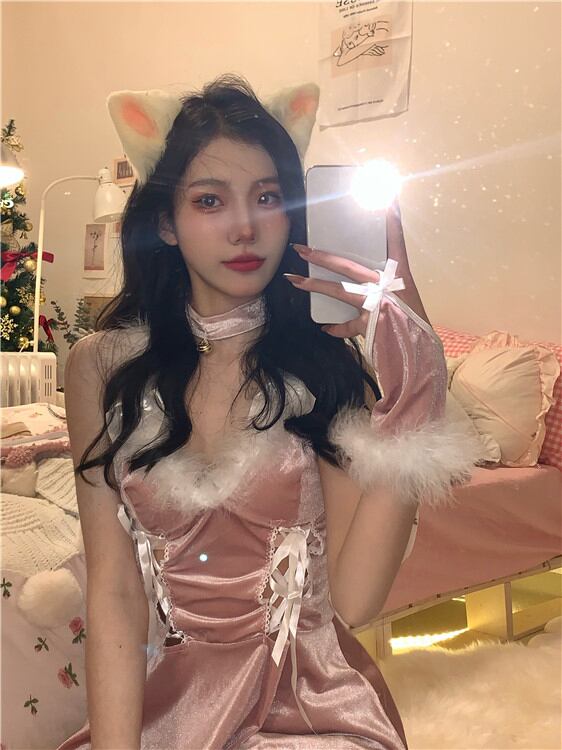 ベルベットドレス レディーススタイルホルターAラインスカート ウェスト ウィンター 冬物 ブラックストロベリース66559543162