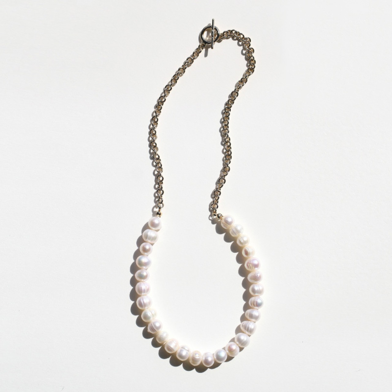 【ネコポス便】マンテルチェーン淡水パールネックレス　1655