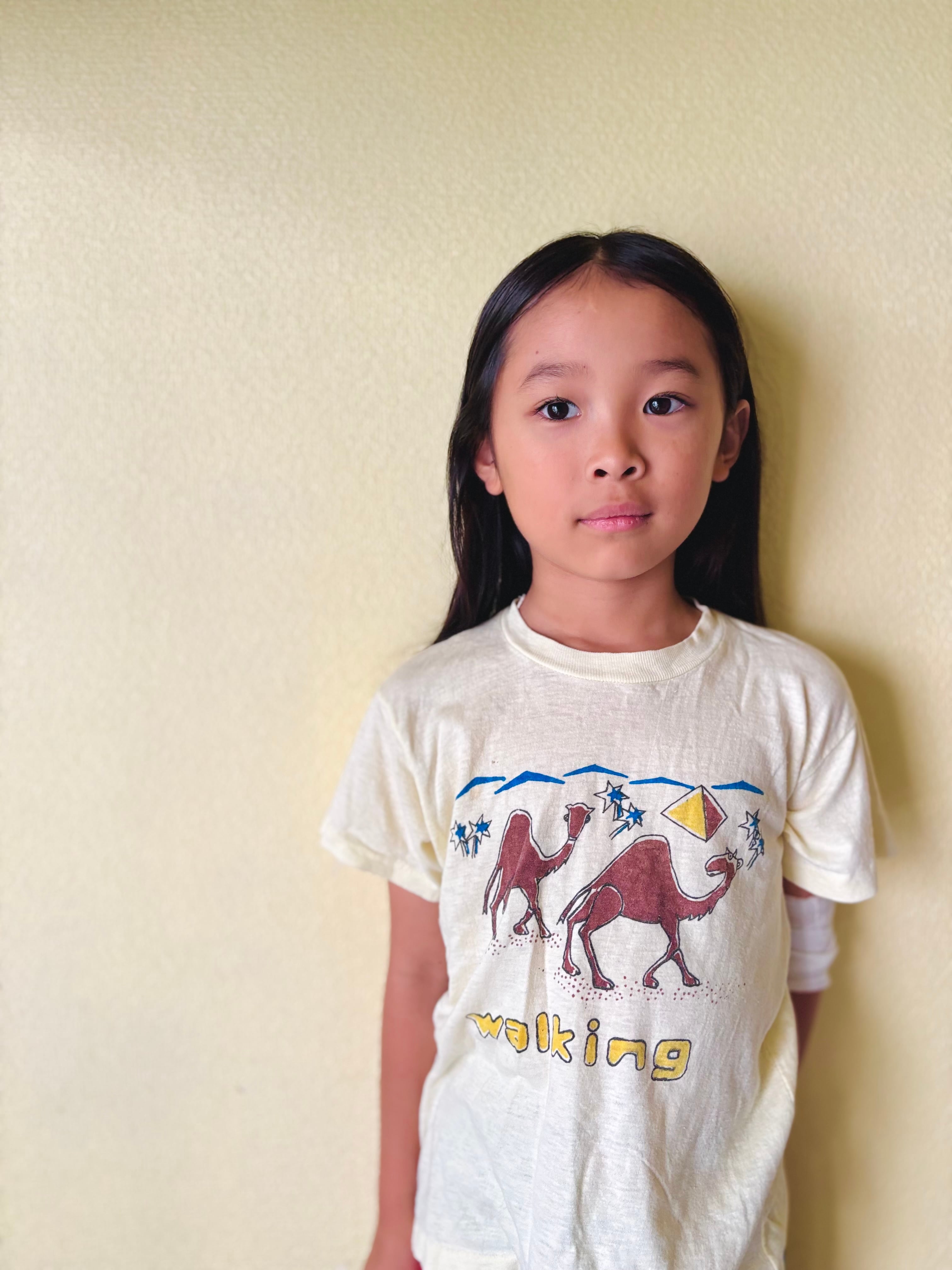 【KIDS vintage】 90's vintage camel T-sh. size:5-6y