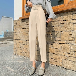 ハイウエスト センタープレスパンツ 3color ハイウエスト センタープレスパンツ 3color