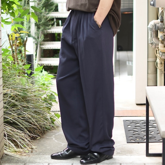 rayon blend 3tuck slacks faded navy rayon blend 3tuck slacks faded navy